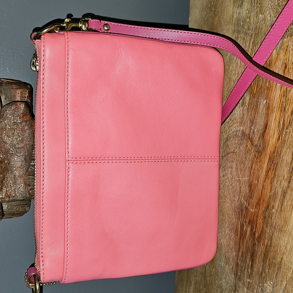 Coach Bonnie Barbie Pink Leather Crossbody Muti Zip Bag - Picture 3 of 7